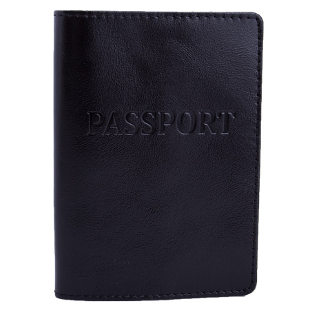 Обложка для паспорта кожаная NN P-NN05428 черная