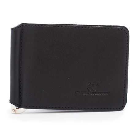 Гаманець-затискач шкіряний чоловічий NN PZ-NN01627 чорний
