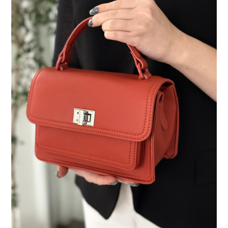 Сумка женская кросс боди из кожзаменителя David Jones 28981 терракотовая