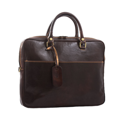 Чоловіча шкіряна сумка - портфель (Італія) Genuine leather 14623 коричнева Чоловіча шкіряна сумка - портфель (Італія) Genuine leather 14623 коричнева