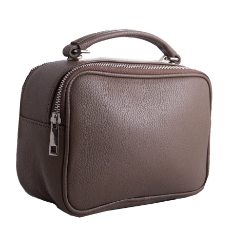 Итальянская кожаная сумка Genuine leather 19883 цвет тауп