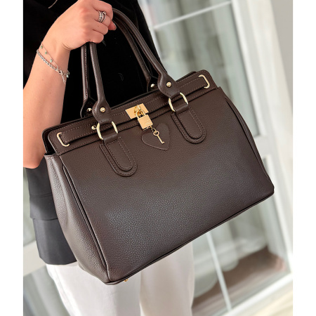 Сумка женская из натуральной кожи Genuine leather 28659 коричневая