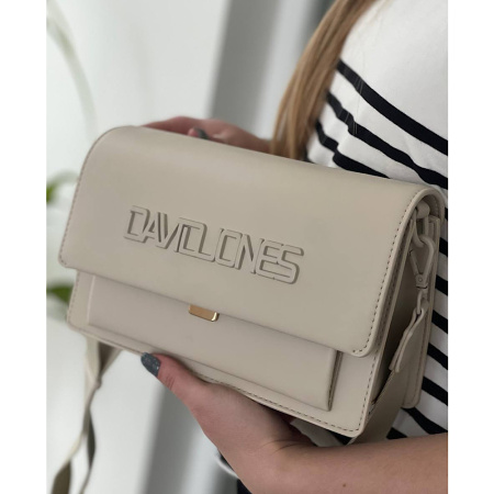 Сумка женская кросс боди из кожзаменителя David Jones 27714 бежевая