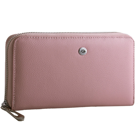 Большой женский кошелек с ремешком на кисть ST-19777 нежно-розовый