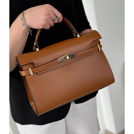 Сумка женская кросс боди из натуральной кожи Genuine leather 28668 рыжая