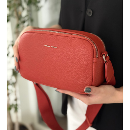 Сумка женская кросс боди из кожзаменителя David Jones 28957 терракотовая