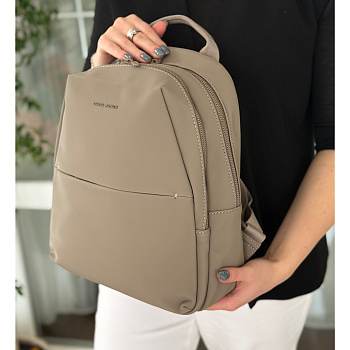 Рюкзак женский городской из плотного текстиля David Jones 28948 тауп