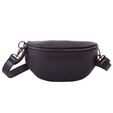 Женская кожаная сумка на пояс Genuine leather 15157 черная 
