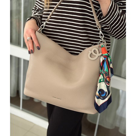 Сумка мешок женская из кожзаменителя David Jones 29118 светлый тауп