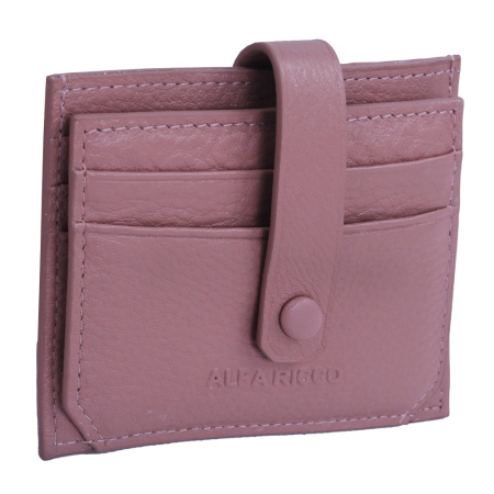 Кардхолдер из натуральной кожи Alfa Ricco 27531 розовый