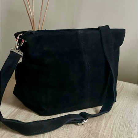 Сумка жіноча із натуральної замші Genuine leather 29052 чорна