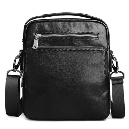 Сумка-мессенджер мужская кожаная через плечо NN 16536 черная