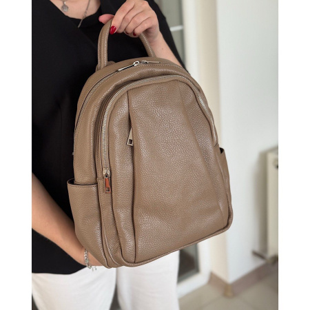 Рюкзак женский городской из натуральной кожи Genuine leather 28552 тауп