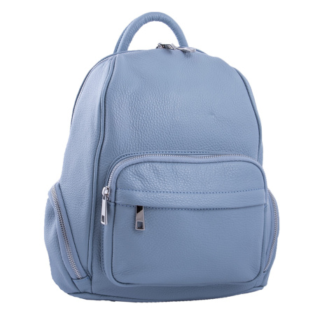 Женский городской рюкзак из натуральной кожи Genuine leather RU-GE18718 голубой
