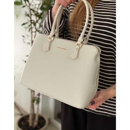 Сумка жіноча з еко шкіри David Jones 29067 молочно-кремова