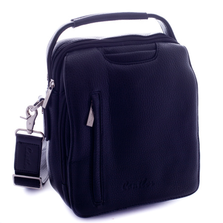 Мужская сумка через плечо из кожзаменителя Cantlor 01848 черная 