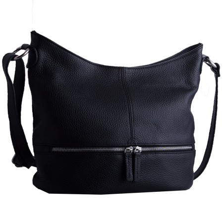 Итальянская кожаная сумка кросс-боди Genuine leather 19888 черная 
