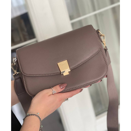 Сумка женская кросс боди из кожзаменителя David Jones 28325 коричневая (шоколад)