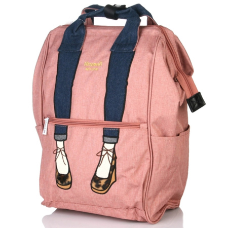 Стильный городской рюкзак с принтом Himawari 20163 пудровый