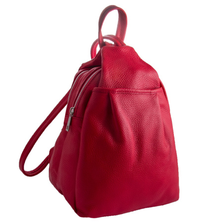 Кожаный рюкзак Genuine leather 20443 красный