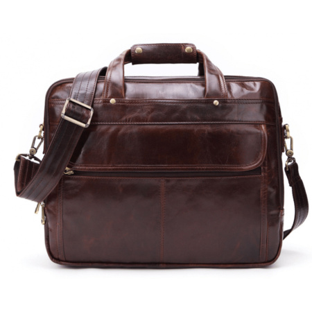 Сумка чоловіча ділова шкіряна NN 16529 коричнева
