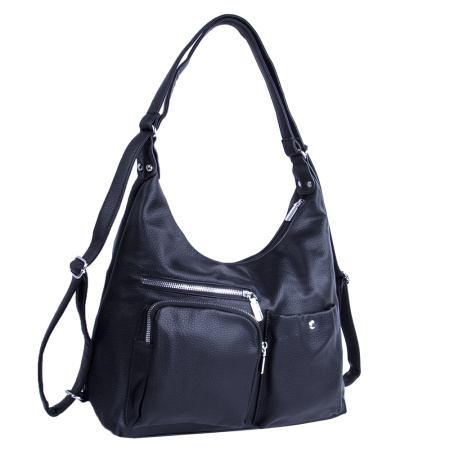 Сумка-рюкзак женская из кожзаменителя NN26130 черная