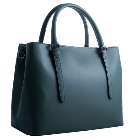 Итальянская кожаная сумка Genuine leather 19909 зеленая