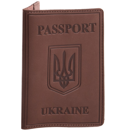 Обложка для паспорта из натуральной кожи ST 24681 коричневая