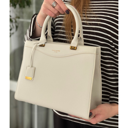 Сумка женская из кожзаменителя David Jones 29064 молочно-кремовая