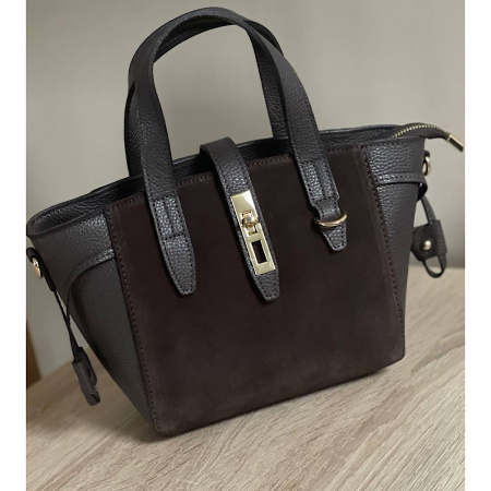 Сумка жіноча із натуральної замші Genuine leather 29053 коричнева