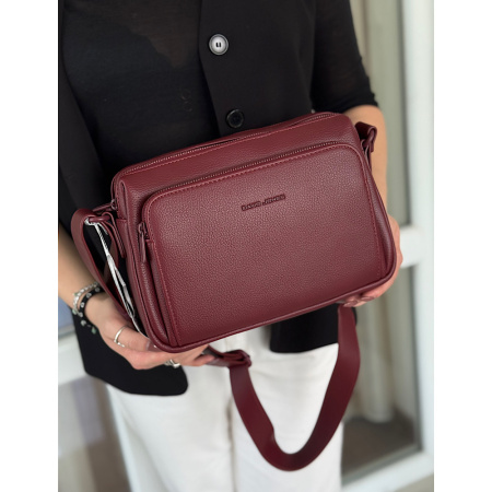Сумка женская кросс боди из кожзаменителя David Jones 28450 бордо