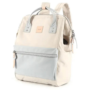 Жіночий рюкзак міський текстильний Himawari 28357 бежевий з блакитним