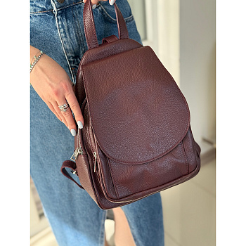 Рюкзак женский городской из натуральной кожи Genuine leather 28636 бордовий