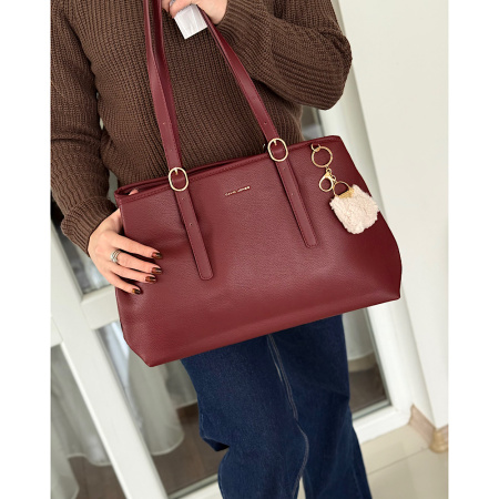 Сумка женская из кожзаменителя David Jones 28772 бордо