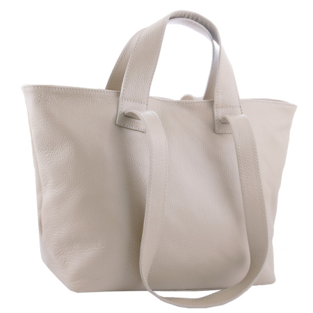 Сумка шопер женская из натуральной кожи Genuine leather 26524 бежевая