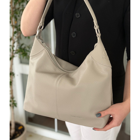 Сумка мешок женская из кожзаменителя David Jones 28986 светло-бежевая