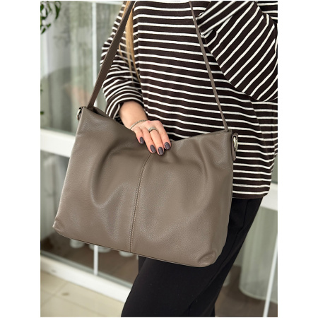 Сумка жіноча з натуральної м'якої шкіри NN 29128 темний тауп