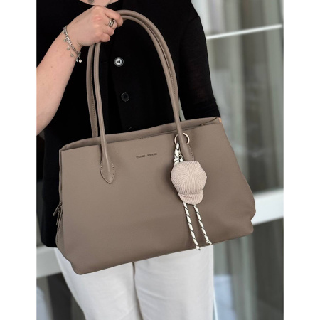 Сумка женская из кожзаменителя David Jones 28534 тауп