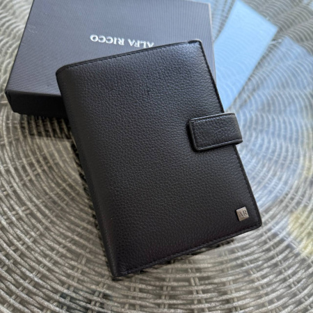 Гаманець чоловічий з натуральної шкіри Alfa Ricco 28472 чорний