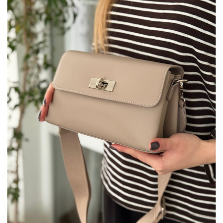 Сумка жіноча крос боді з еко шкіри David Jones 29072 теплий беж