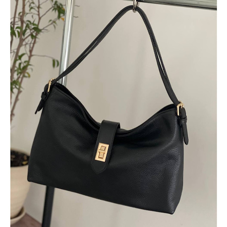 Сумка женская из натуральной кожи Genuine leather 28912 черная