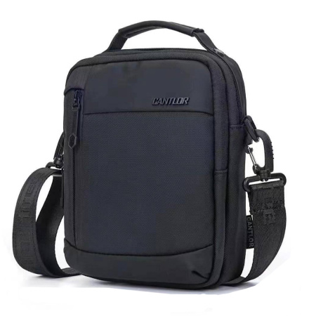 Сумка чоловіча через плече із текстилю Cantlor 28395 чорна