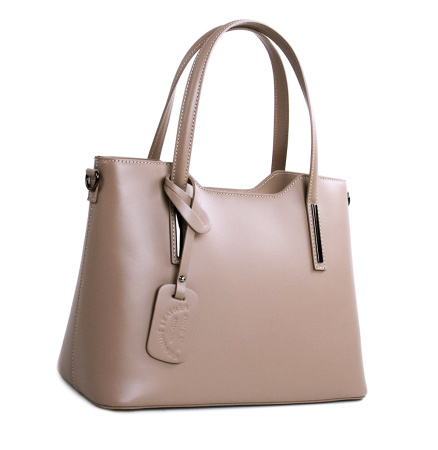 Сумка жіноча форматна італійська з натуральної шкіри Genuine leather 24240 тауп