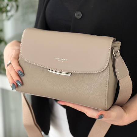 Сумка жіноча крос боді з еко шкіри David Jones 28989 тауп