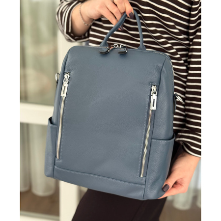 Жіночий рюкзак міський з натуральної шкіри NN 29131 синій