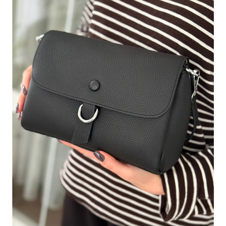 Сумка жіноча крос боді з натуральної шкіри NN 29140 чорна