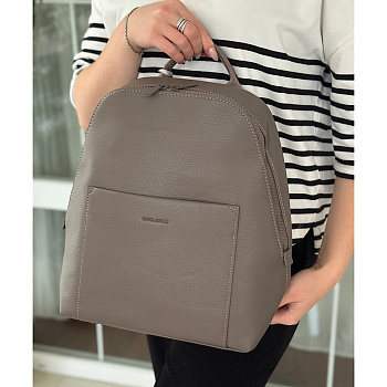 Жіночий рюкзак міський з еко шкіри David Jones 28858 темний тауп