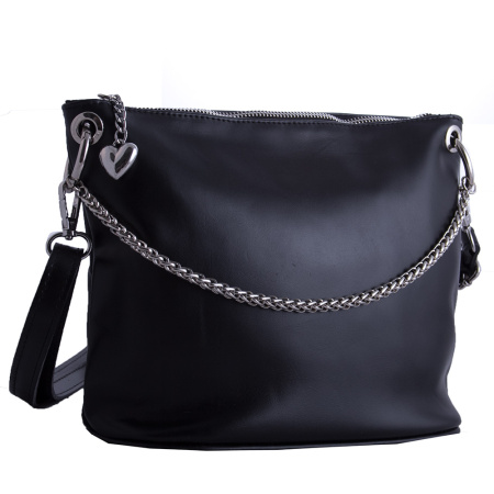 Кожаная женская сумка кросс-боди NN 19754 черная