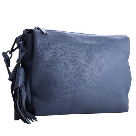 Женская кожаная сумка кросс-боди NN 20209 голубая