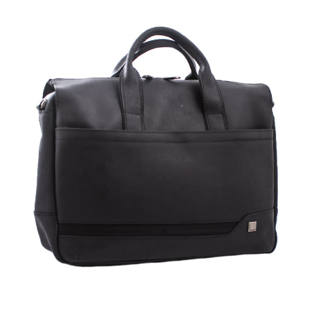 Мужская кожаная сумка на двух ручках Vesson 9140 черная 
